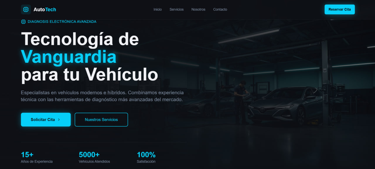 Página web profesional de AutoTech - Taller tecnológico